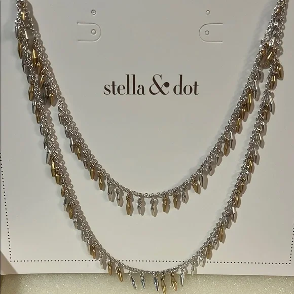 Stella & Dot Gold and Silver Vintage-Inspired Necklace - Picture 8 of 11